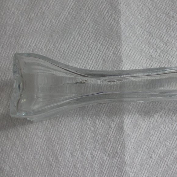 Vase Glass clear corner edge vintage - Picture 6 of 10